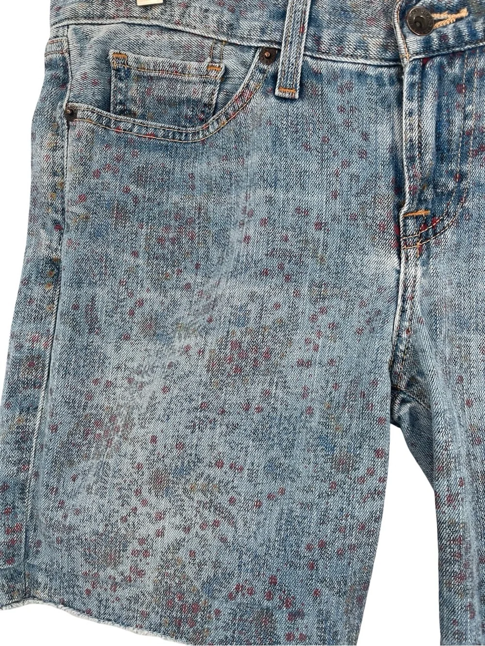 Lucky Brand Blue Denim Floral Print Bermuda Shorts size 6/28